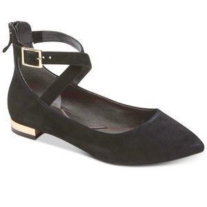 Rockport Adelyn Ankle-Strap Flats black suede